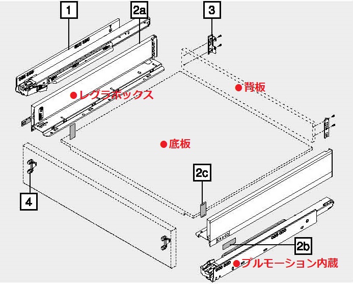 LEGRABOX 標準高さM側部 OGM色