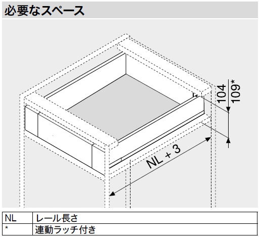 LEGRABOX 標準高さM側部 内引出